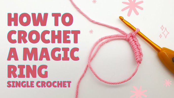 Working the First Single Crochet Stitch in a Magic Ring